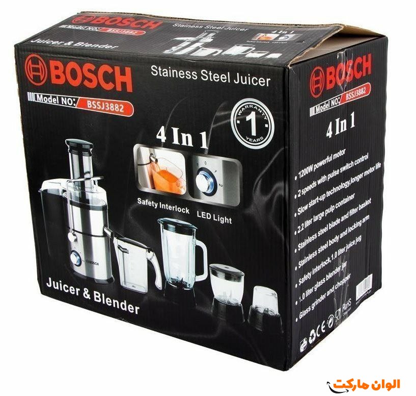 تصویر 1 محصول پخش آبمیوه‌گیری ۴کاره‌‌ بوش  مدل BSSJ3880   تک و عمده کد AB767